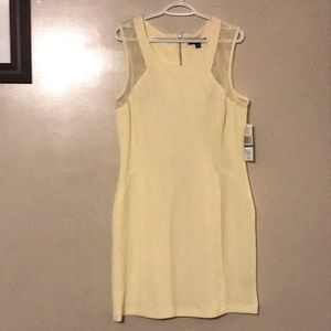 Sharagano stretch yellow dress size 16